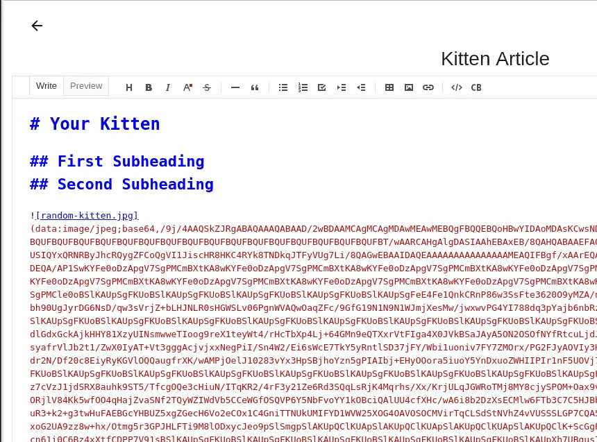 Screenshot of NoteRiot showing the markdown for the private notes app