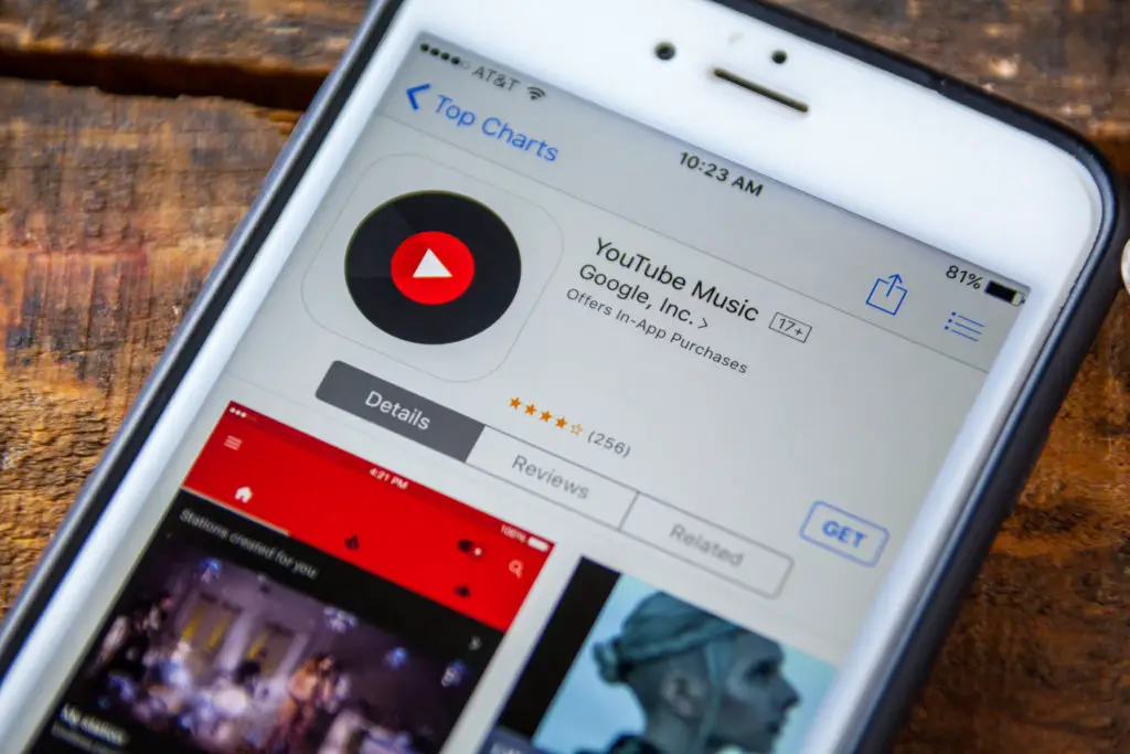 Youtube music iphone app in the apple app store