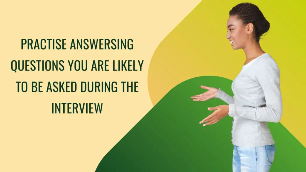 A woman who is practicing how to answer the most common questions asked at cybersecurity interview