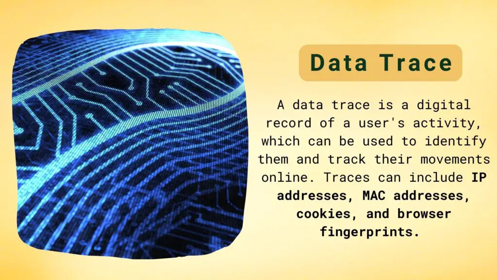 A digital footprint made up of data traces